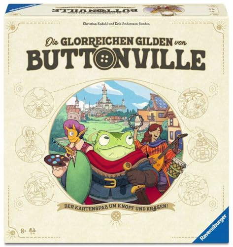 Ravensburger Die glorreichen Gilden von Buttonville - Brettspiel ab 8 Jahre | Spiel für 2-4 Spieler, Kartenspiel, Gesellschaftsspiel für den Spieleabend, Geschenk für Jungen und Mädchen