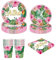 96 pezzi hawaiano Aloha Party Tableware Tropical Luau forniture decorazioni foglie di palma fiori piatti di carta bicchieri tovaglioli per feste estive in spiaggia 24 ospiti