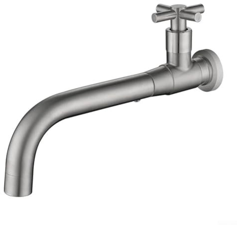 HpLive Wandmontierter Wasserhahn für Küche und Bad, 304 Edelstahl Einhand-Mischbatterie, G1/2 Anschluss(Gebürstetes Nickel)