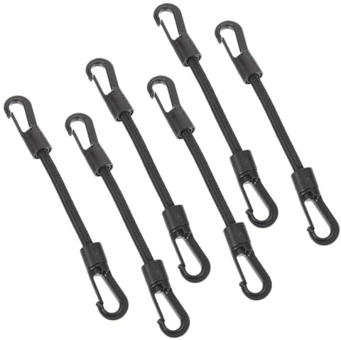 EXHUMKY 6 Stück Elastische Haken Seil Tragbare Multi Funktion Gummiseile für Outdoor Camping Zeltmontage Hochbelastbar Wetterfest Vielseitig Einsetzbar