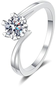 Bishilin Hochzeitsringe Platin 950, Damen Ringe Schneeflocke mit 0.5ct Diamant Trauringe Ungewöhnlich Eheringe ohne Nickel Große 52 (16.6)