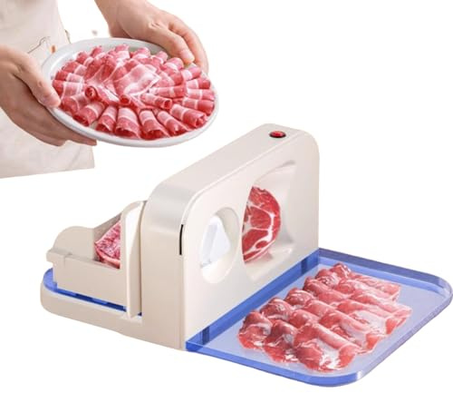 Folding Elektro Slicer Brotschneidemaschine Elektrisch Allesschneider Aufschnittmaschinen Klappbar Gezackt Universeller Kante Kontinuierlich Einstellbare Schnittstärke 0-15Mm Klingen Edelstahl Ø190 Mm