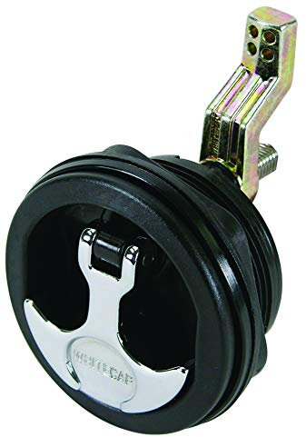 Whitecap Industries Loquet en T avec verrou à clé, Chrome/Zamac/en Nylon Noir