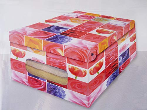 Deko 3er SET Karton 50 cm groß 'Rosen' Ordnungsboxen Aufbewahrungsbox für Haushalt Büro Wäsche Geschenkbox Dekokarton Sammelbox Mehrzweckbox Ordnungskarton Ordnungsbox Geschenkekarton