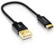 deleyCON 15cm USB-C Cable - Cable de Carga Cable de Datos - Nylon + Metal Plug - USB C a USB A - Compatible con Apple Samsung Google Huawei Xiaomi Tablet Laptop PC - Negro