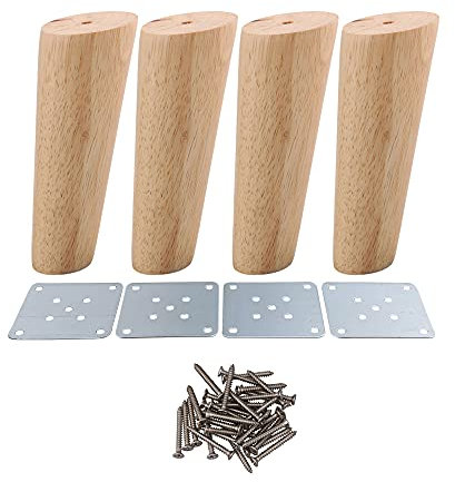 BQLZR Lot de 4 Pieds de canapé, d’Armoire ou de Meubles Couleur Bois, obliques, Coniques, fiables, M4170724022