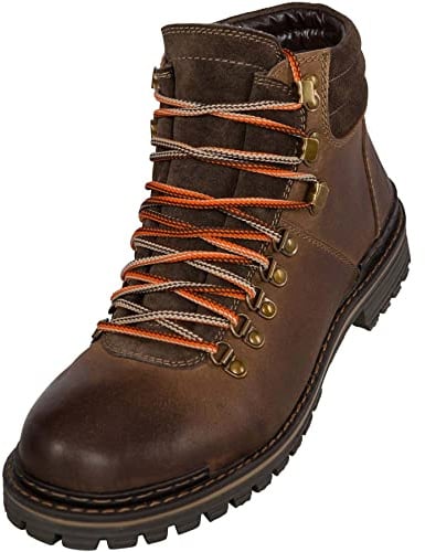 Nebulus Herren Stiefel Hiking, Lederstiefel mit Merinowolle gefüttert, Outdoor Winterstiefel für Männer
