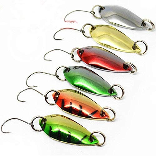 LiGG Cuillère de Pêche à la Truite 3cm/3g Cuillères à Truite Colorée Cuillers de Pêche Leurres à Truite Lure de Peche pour Truite Sandre Brochet