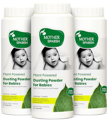 Mother Sparsh Talkfreies natürliches Staubpuder für Babys, 100 g (3 Stück)