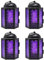 Dekorative Kerzenlaterne für Hochzeiten, Terrasse und Heimdekoration, kleine marokkanische Mini-Laterne, lila Glas, 4er-Set