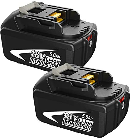 2 pacchi FUNMALL BL1850B 5.0Ah Sostituzione per makita 18V Batteria BL1860 BL1850B BL1840 BL1830 BL1815 BL1845 LXT400 Utensili Elettrici a Batteria con Indicatore LED (Rosso)