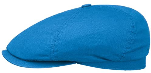 Stetson Cotton Twill Flatcap Herren - Aus 100% Baumwolle - Mit UV-Schutzfaktor 40+ - Gefüttert mit Baumwolle - Atmungsaktiv - Unifarben - Schirmmütze - Baumwollcap Frühjahr/Sommer blau L (58-59 cm)