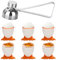 TANCUDER Juego de Hueveras de PP 6 PCS Topper De Huevo y 1 PCS Abridor de Acero Inoxidable de Huevos Soporte para Hueveras de Forma de Pollo Tazas De Hueveras para Contener Huevo Desayuno Saludable