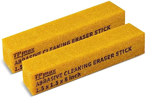 40mm x 40mm x 200mm Abrasive Cleaning Eraser Stick - 2 Packs for Cleaning Abrasive Sanding Belts & Sanding Discs Sandpaper Rough Tape, Skateboard and Shoes Natural Rubber Build, Yellow