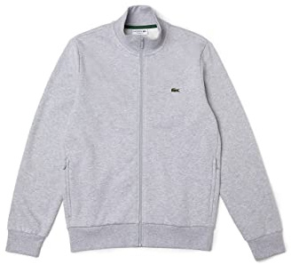 Lacoste Herren Sh9622 Sweatshirt mit Reißverschluss, reguläre Passform, Aus China-Silber, XS