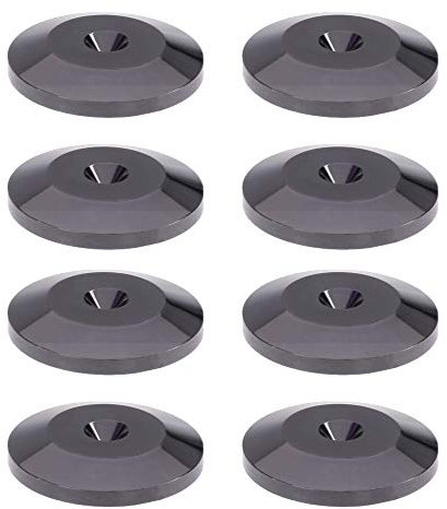Pack of 8 Black 24K Nickel Plated Speaker Spikes Pads Mats 5x25mm Isolation Stand Foot Cone Base