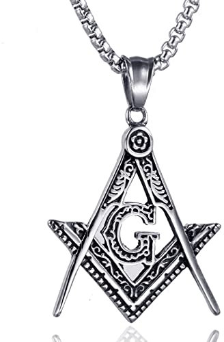 Freimaurer Freimaurer Titan Stahl Männer Halsketten Anhänger Kette Einfach Punk für Freund Männlich Hip Hop Rock Party Schmuck Geschenk