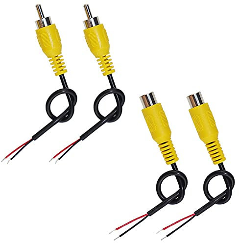 KSOPUERT Lot de 4 câbles de haut-parleur RCA/AV audio mâle et femelle vers câble nu 24 AWG 15,2 cm à extrémité ouverte pour amplificateur, récepteur, haut-parleurs