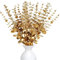 LWAIX Hojas de Eucalipto Artificial Tallos Artificiales de Eucalipto 20pcs Ramas Artificiales Eucalipto para Decoración de Hogar Oficina Bodas (20, Oro)