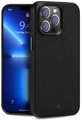 Nevox StyleShell PRO iPhone 14 Pro Max bk Echt Leder - kompatibel mit MagSafe