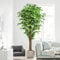 Keeplush Plantes Artificielles Ficus 180cm Haute avec Tronc en Bois Naturel, Arbre Artificiel avec 1300 Feuilles, Artificielle Interieur pour Salon, Chambre Décoration