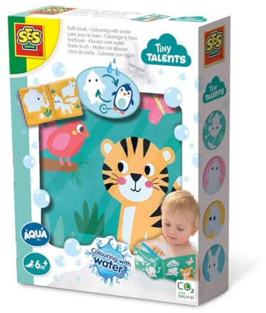 SES Creative- Libro de baño - Colorear con Agua, Multicolor, Talla única (13056)