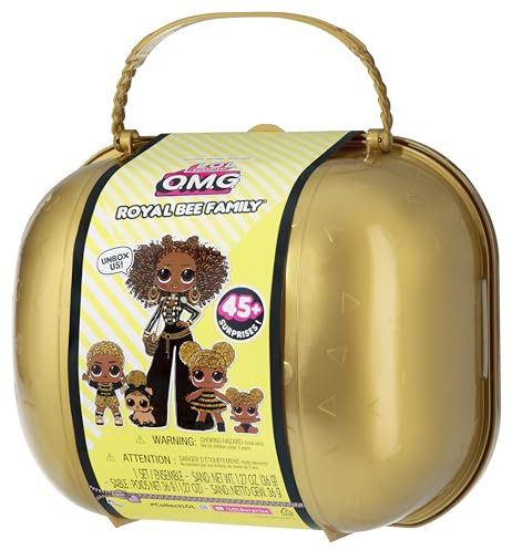 L.O.L. Surprise! OMG Royal Bee Family Pack - mehr als 45 Überraschungen - Modepuppe Royal Bee, Tot Dolls Queen Bee, King Bee, Lil Queen Bee, Pet Pup Bee - Ideal für Kinder ab 4 Jahren