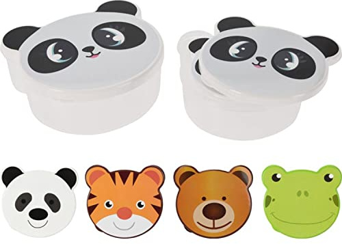 24x Vorratsdosen Tiere 4er Set Deckel Gefäß Box Behälter Aufbewahrung Reis Kekse