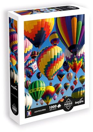 Calypto 3907102 Heißluftballone, 1000 Teile Puzzle mit Soft-Touch, farbenfrohes Puzzlemotiv mit samtiger Oberfläche, für Erwachsene und Kinder ab 9 Jahren, Ballons