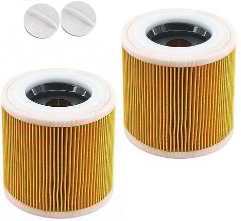 Cartridge Filter Compatible with Karcher WD2 WD3 MV2 MV3 WD 2200 SE 4001 Series Wet & Dry Vacuum Cleaners Part NO.KAR64145520 Accessory (Pack of 2)