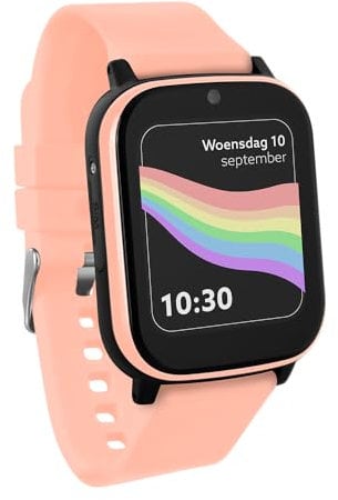 Connect Next Rosa | Kinderuhr mit GPS-Tracker | Kinder-Smartwatch mit SOS-Taste, Ortung, Chat, Video-Anrufe, Sicherheitszonen, Schulmodus & mehr. Inkl. eingebaute SIM-Karte, Eltern-App & Displayschutz