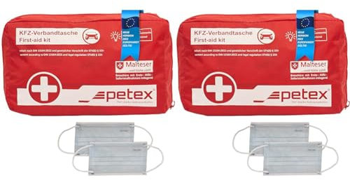PETEX 43930012 Verbandtasche Inhalt nach DIN 13164, rot (Packung mit 2)
