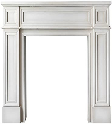 WAOCEO Kaminumrandung Kaminsims-Einfassung, europäisch, modern, einfach, elektrischer Kaminofen, Kaminsims, Holzhaus, dekorativer Schrank, Kaminsims, weiß Dekorative Kaminkonsole (Size : Small)