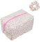 MHDUYEG Trousse Toilette Femme Fleurie, Trousse de Maquillage Fleurie Trousse a Maquillage Femme, Grande Capacité Makeup Bag, Coton Doux Trousse de Toilette Matelassée pour Enfants, Femmes (Rose)