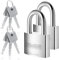KAWAHA 41/40-2PS 1-9/16 pulgadas (40 mm) Candado de acero inoxidable de alta seguridad con llave de acero inoxidable para uso en interiores y exteriores (resistente, antioxidante) (40 mm, llave igual,