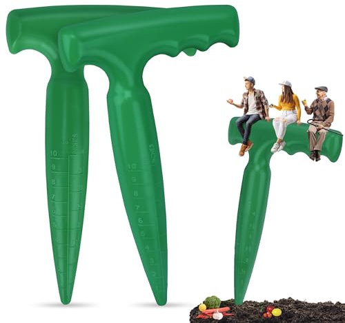 Milifox 2pcs Piantatore di Bulbi - Giardino Dibber con Scala di Misurazione per una Piantagione Precisa,Ideale per la Piantabulbi di Verdure e Fiori (Verde)