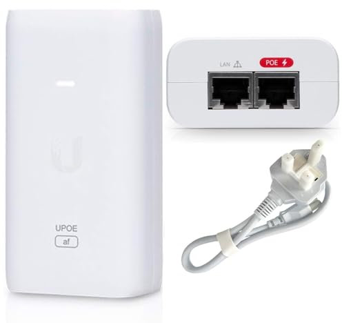 Ubiquiti U-POE-af Instant 802.3af 48V 15W Power POE Injector with TOMAN UK Adapter plug (colours may vary)