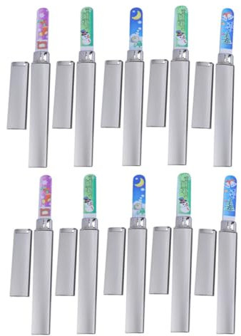 WOONEKY 10stücke Weihnachtsmotiv Glasnagelfeilen Langlebig Praktische Maniküre Pediküre-werkzeuge Nagelfeilen Für Frauen Nail Art Zubehör