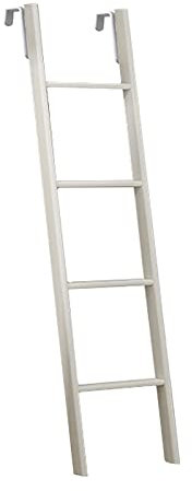Weiße Bettleiter für Hochbett, Schlafsaal, 5/5,5/6 Fuß Lange Etagenbettleiter mit breiter Stufe und Haken, Doppel-Wohnmobil, Wohnmobil (Größe: 1,6 m/5,25 Fuß)