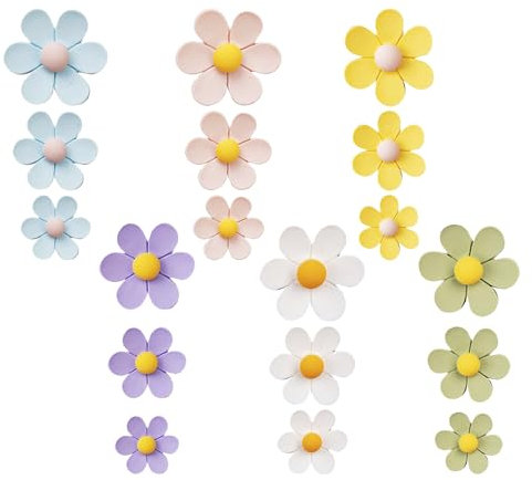 18 Stück Blumen-Kühlschrankmagnete, Magnetischer Kühlschrank, 3D-Gänseblümchen-Magnete, Bunte Kühlschrankmagnete, Schrankzubehör, Kühlschranktür-Dekoration
