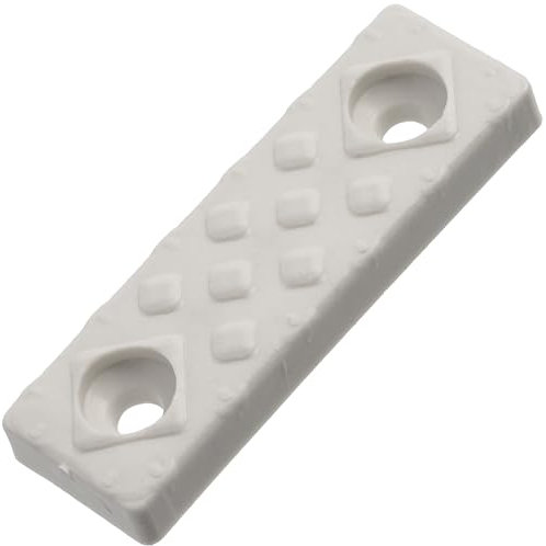 AERZETIX - C60413 - Lot de 20 Patins Pieds de Meuble 48x15x6 mm à Visser rectangulaires - en Plastique - Couleur Blanc - Table Armoire Commode Placard lit cale Protection sols Hauteur