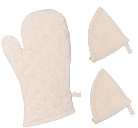 KASANOVA Set Guanto e 2 presine Lurex Oro Oro Tessile tavola e Cucina