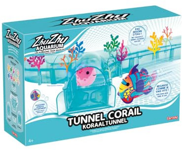 Lansay 51025 ZHU Aquarium Farbiger Tunnel umgeben von Koralle – Schau, lustige Weise bewegt, Fische separat verkauft, Mehrfarbig, one Size