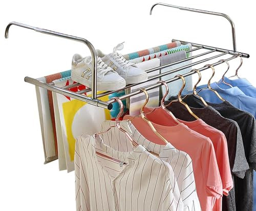 Secador de ropa Balcón Secador Radiador Tendedero de ropa plegable de acero inoxidable Secadores de ropa Colgantes Telescópico Secador Colgante