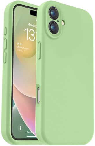 Vooii Compatible with iPhone 16 Case, Liquid Silicone Upgrade [Camera Protection] [Fit for Battery Charger Cases] Shockproof Phone Case for iPhone 16 6.1 inch - Matcha