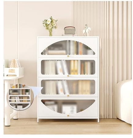 Boîte de rangement for vitrine de comptoir, vitrine, vitrine minimaliste moderne à porte rabattable, vitrine for objets de collection, rangement anti-poussière(L90cm/35.43in,H138.5cm/54.5in)