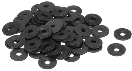 QUARKZMAN 60 Pcs Arandelas Planas, Pasacables de Nylon M6 6Mm Id 20Mm Od 2Mm de Grosor Arandela Lisa Arandelas de Plástico para Juntas de Hojas de Plástico Espaciador, Negro