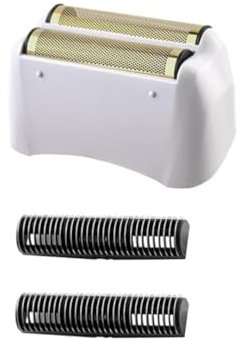 Uootery Rasierfolie & Schneider für Andis TS2 17200 17155 17160 17250 - Weiß, Wasserdicht, Bartrasierer für Männer, Minimalistisch, Batteriebetrieben, Edelstahlklinge, Männerpflege, Herren mit Bart