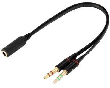 myfole Headphone Splitter for Computer 3.5mm Mic Audio Y Splitter Cable Smartphone Headset to PC Adapter for Astro A10 A40, Turtle Beach, HyperX Cloud, SteelSeries, Sennheiser, Razer