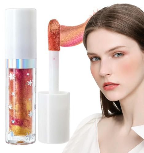 Flüssiger Blush, flüssiger Rougeeffekt für die Wangen – Langes Tragen – Liquid Blusher Shimmer Rot Stick Lightweight Mischung natürlich geformter Look für Schönheits-Make-up